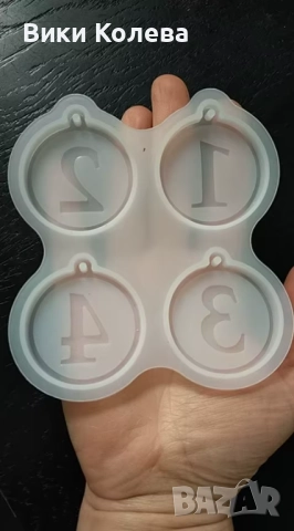 Силиконов мод с цифри 1–4 кръгли медальони, снимка 2 - Форми - 51852915