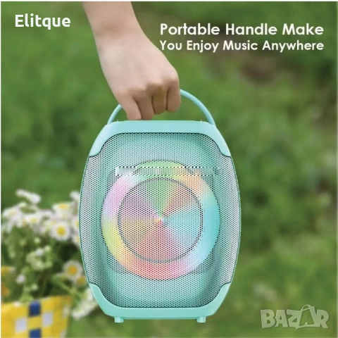 Преносима Bluetooth безжична тонколона JQS 403 с два микрофона, снимка 3 - Тонколони - 52896791