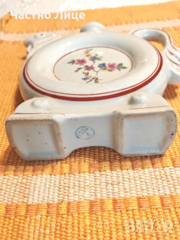 Оригинален Български Соц Порцеланов Съд Плосък Павур 1957 г., снимка 4 - Антикварни и старинни предмети - 48706492