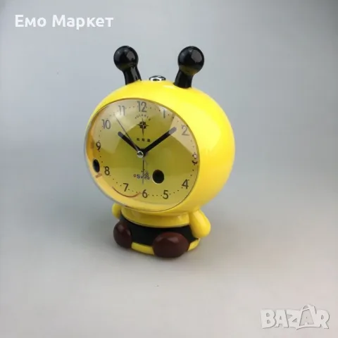 Детски настолен часовник с вградена силна аларма за по-лесно събуждане Пчеличка 16х10см, снимка 3 - Други стоки за дома - 49518268