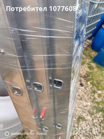 Професионална трираменна алуминиева стълба с 10 стъпала с профил на краката 22х80мм , снимка 6 - Други инструменти - 50330708