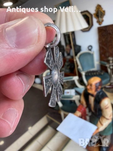 Сребърен медальон "Розета" №7864, снимка 2 - Колиета, медальони, синджири - 53464605