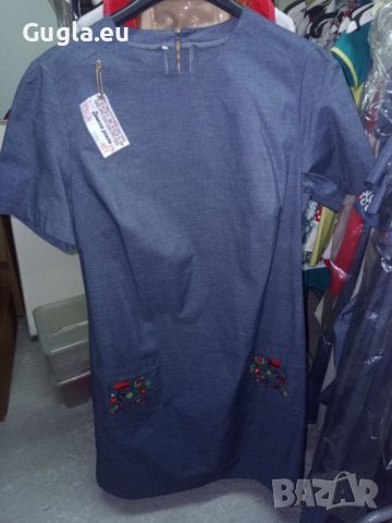 Дънкова рокля с бродерия шевици Милора, снимка 3 - Рокли - 11007918