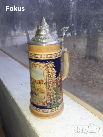 GERZ Germany Голяма колекционерска немска халба с капак