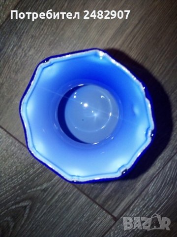 Малка синя ваза, снимка 2 - Вази - 37631800