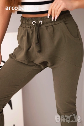 Дамски панталони с ластик и връзки, 4цвята , снимка 3 - Панталони - 53070859