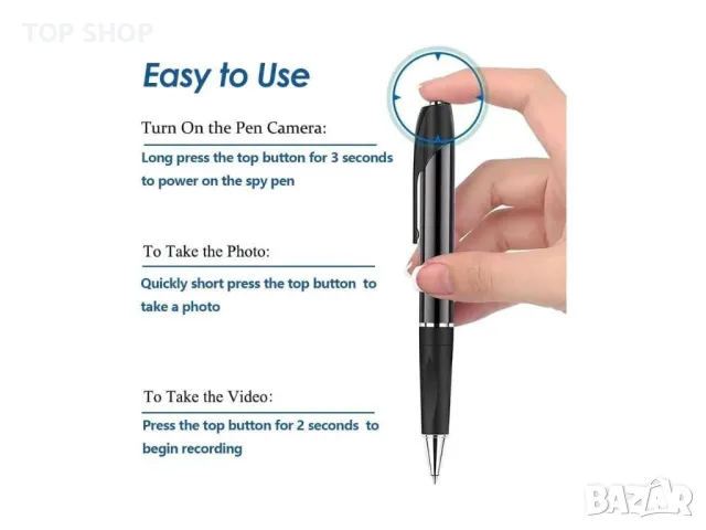 Писалка шпионска камера + 32G TF карта памет, снимка 11 - Комплекти за видеонаблюдение - 48815703