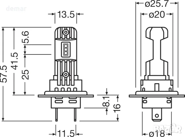 OSRAM LEDriving HL EASY ≜ H7/H18, само за офроуд - без ECE, 2 лампи, снимка 4 - Части - 47861824