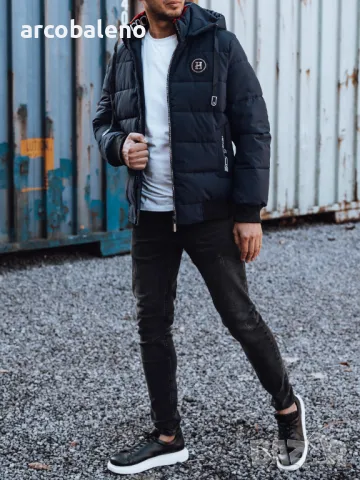 Мъжко зимно ватирано яке с качулка, 4цвята , снимка 3 - Якета - 47410775