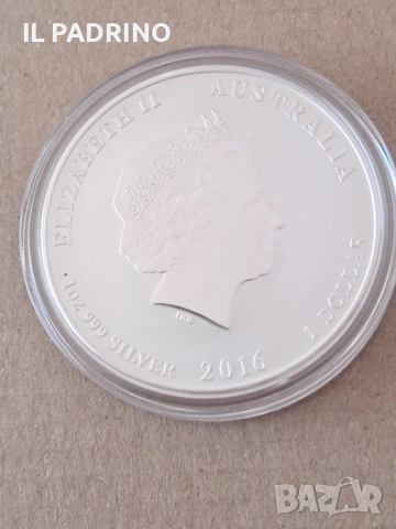 Сребро Лунар  цветен Цар на Маймуните 2016   1 унция oz, снимка 2 - Нумизматика и бонистика - 53109716