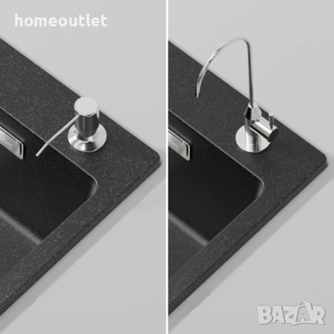 ПРОМОЦИЯ Квадратна мивка Auralum 55 x 45 см AURALUM GRANITE KITCHEN SINK 913258-06-JNC0601, снимка 8 - Други - 50970073