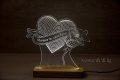3Д лед лампа със сърце и роза Подарък за 8 - ми Март