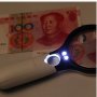 Ръчна лупа 3 LED осветление увеличение 3Х и 45Х офис четене микроскоп часовникарска златарска бижута, снимка 3