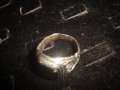 СТАРИНЕН БРОНЗОВ ПОСРЕБРЕН МАСИВЕН ПРЪСТЕН с ЧЕРЕН ОНИКС РЪЧНА ИЗРАБОТКА 22227, снимка 6