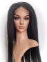 Черна перука от микс естествен косъм и примеси 70 см с Lace 4×4, снимка 5