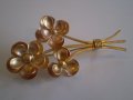 старина дамска брошка ЦВЕТА ОТ МЕСИНГ, снимка 7
