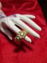 Уникален антикварен сребърен позлатен пръстен с цитрин- 6.56 грама- 925 проба , снимка 9