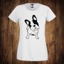 Дамска тениска с щампа куче френски булдог, снимка 1 - Тениски - 26522885