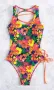 Бански костюм на цветя и ефектен гръб - S, M, L, XL, снимка 5