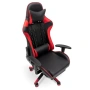 Ергономичен геймърски стол с функция за масаж и подложка за крака - червен, снимка 3