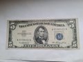 SCARCE. USA 🇺🇸 $ 5 DOLLARS 1953 SILVER CERTIFICATES. NO MOTTO , снимка 1