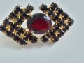 стара брошка с гранати, снимка 4