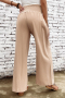 Дамски панталон в бежово, с висока талия и широки крачоли, снимка 10