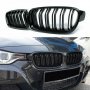 Решетки Бъбреци за БМВ BMW 3 серия F30 F31 2012-2017 Черен Гланц Двойни, снимка 1