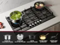 Газов плот за вграждане, 5 зони, 90см, 10400W, чугунени скари, снимка 10