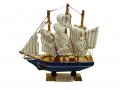 Макет, Кораб, Дървен, 16х15 см,Син, снимка 1 - Морски сувенири - 37562499