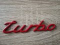 червена емблема Турбо Turbo за Порше Porsche