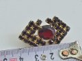 стара брошка с гранати, снимка 2