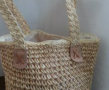 Ретро  дамска плетена камъшена  чанта, снимка 2