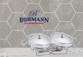 Съд за затопляне Bohmann, 2x1.5л., двоен, овал, 2свещи, Стоманен капак, Стъкло, Инокс, снимка 2