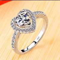 Сребърен пръстен с камъни и сертификат , снимка 1 - Пръстени - 43764878