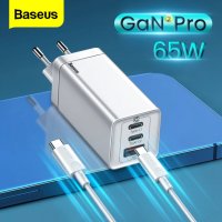Ново! Baseus GaN 2 pro 65W Бързо зарядно + 100W PD кабел, снимка 3 - Оригинални зарядни - 38685324