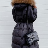 Дълго зимно дамско яке с качулка  , снимка 3 - Якета - 43423580