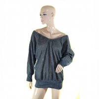 Дамска сива вълнена блуза Made in Italy мохер и вълна, снимка 1 - Блузи с дълъг ръкав и пуловери - 33322110