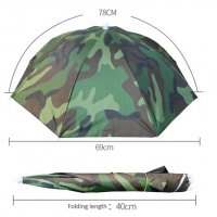 Сгъваема шапка-чадър за защита от дъжд и слънце за дейности на открито, риболов, в гората, къмпинги, снимка 6 - Други стоки за дома - 37092313