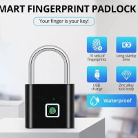 Дигитален Катинар с Батерия SmartLock Fingerprint Заключване чрез Пръстов Отпечатък Цифров Катинар, снимка 1 - Други - 43284355