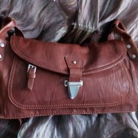 Винтидж чанта от естествена кожа / genuine leather handbag, снимка 13 - Чанти - 43360340
