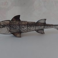 Сребърна авторска фигура-риба/сребро 900/, снимка 5 - Антикварни и старинни предмети - 40050915