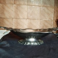 посребрена метална купа, фруктиера арт деко , снимка 2 - Антикварни и старинни предмети - 26293355