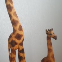 Дървени африкански фигури на жирафи, снимка 8 - Антикварни и старинни предмети - 43900744