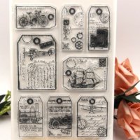 Ретро табели тагове пощенски марки силиконов гумен печат декор украса бисквитки фондан Scrapbooking, снимка 1 - Други - 28397185