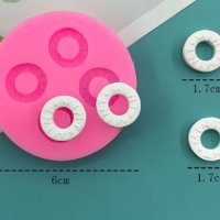 4 mint мини рингове кръгчета бонбони силиконов молд форма фондан декор, снимка 2 - Форми - 40716206