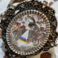 Пръстен злато сребро и диаманти ,подходящ подарък за 8 март!, снимка 1 - Пръстени - 43088502