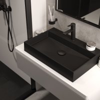 Черен стоящ смесител за мивка за Баня модел Arnika Nero S, снимка 4 - Смесители - 43556688