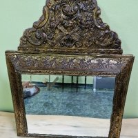 Много красиво антикварно френско огледало с месингов обков , снимка 2 - Антикварни и старинни предмети - 43569650