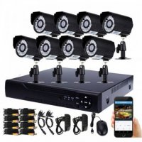 Комплект за видео наблюдение, 8 бр. камери с кабел, DVR, CCTV, USB, снимка 1 - Комплекти за видеонаблюдение - 37659093